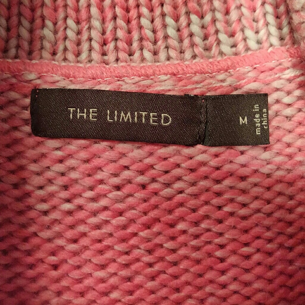 Pink/Gray The Limited Cowl Neck Sweater - Picture 2 of 4